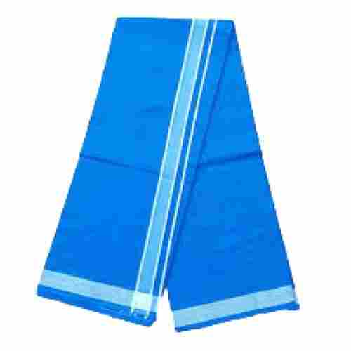 Mens Traditional Wear Plain Sky Blue Cotton Dhoti