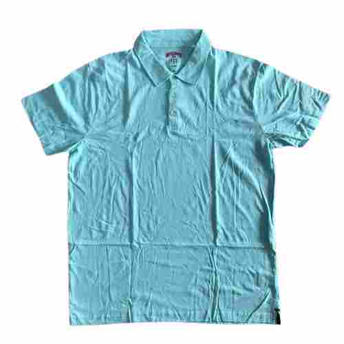 Plain Short Sleeves Mens Cotton Polo T-Shirt