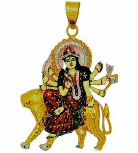 Gold Plated Classic Design Godess Maa Durga Rani God Religious Pendant
