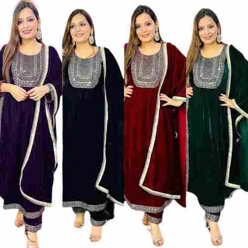 Party Wear Winter Collection Look Velvet Designer Top And Dupatta