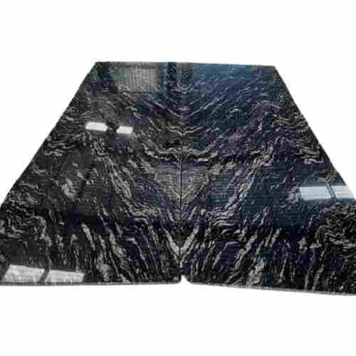 Rectangular Slip Resistant Polished Black Flooring Granite