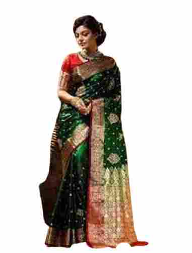 Party Wear Lightweight Shrink Resistant Printed Designer Banarasi Sarees For Ladies