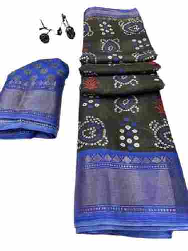 Casual Wear Wrinkle Resistant Lightweight Bhagalpuri Printed Saree For Ladies