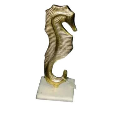 Gold Aluminium Seahorse Decorative Statue
