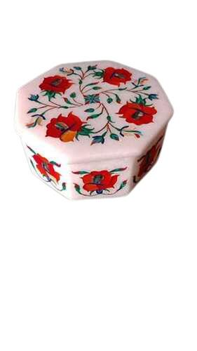 Linen Marble Inlay Box For Home Decoration And Gifting