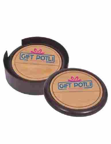 Promotional Gifting New Round Wooden Coaster Set Of 4 