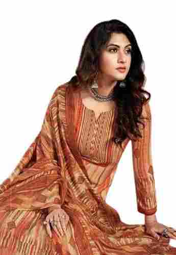 Regular Fit Skin-Friendly Long Sleeves Printed Cotton Readymade Ladies Pashmina Suits