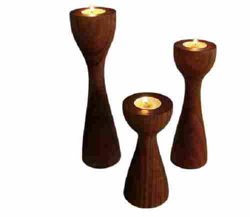 Table Mounted Lightweight Wooden Candle Holder Stand For Home Decoration 