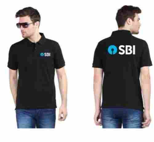 Black Color Mens Custom Sbi Print T Shirts