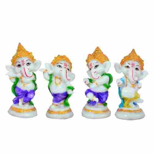 Set Of 4 Dancing Ganesha Statues