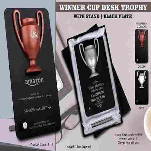 Winner Cup Desk Trophy With Stand Black Plate