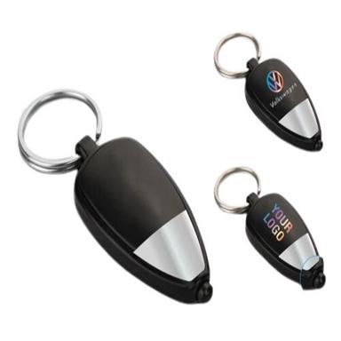 Black Two Tone Logo Highlight Keychain (Multicolor Backlight)