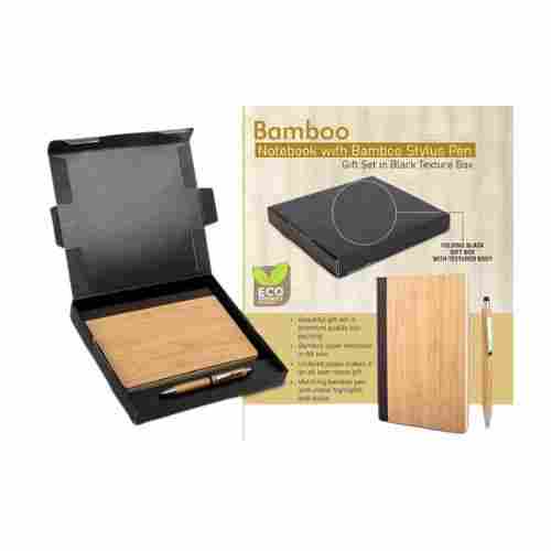 Bamboo Notebook With Bamboo Pen Gift Set