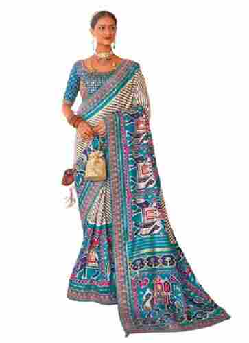 Casual Wear Multi-Color Designer Bhagalpur Printed Sarees