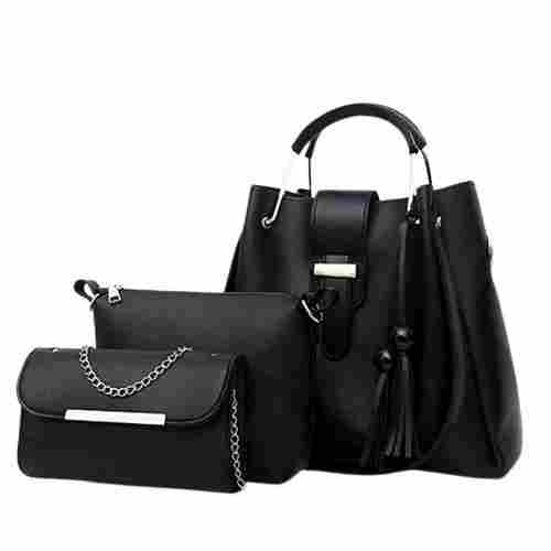 Black Color Unique Design Ladies Shoulder Bag 