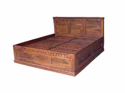 Modern Design Polished Solid Wood Double Bed