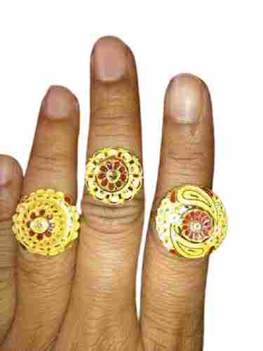 Party Wear Lightweight Skin-Friendly Trendy And Unique Gold Finger Rings For Ladies