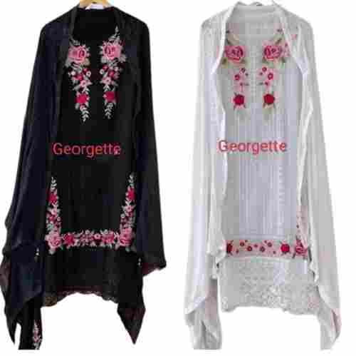 Regular Fit Skin-Friendly Full Sleeve Embroidery Readymade Designer Suits For Ladies 