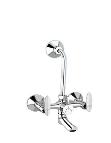 Stainless Steel Three Handle 2 In 1 Wall Mixer With Shower Leg For Bathroom