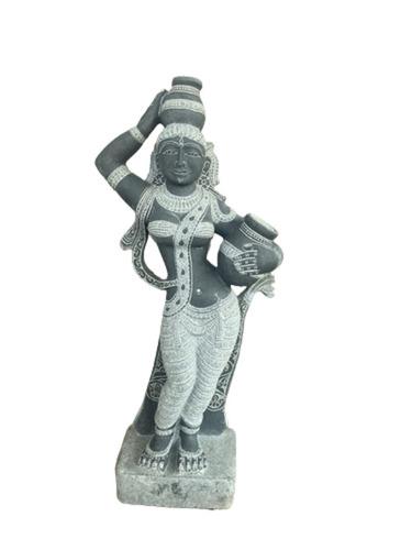 Black Stone Pot Lady Statue Height: 30 Inch (In)