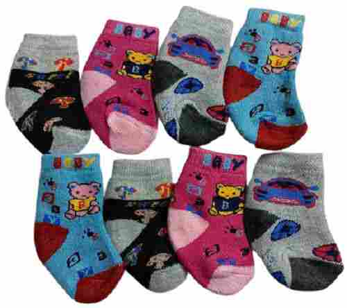 Daily Wear Regular Fit Breathable Extremely Warm Printed Ankle Socks For Childrens 
