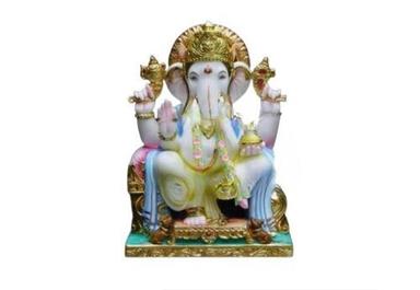 Painting Makrana Marble Ganpati Statue