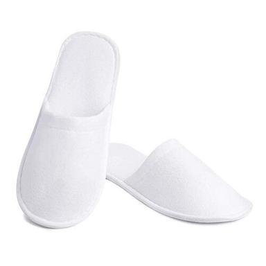 Unisex White Bathroom Slip On Slippers