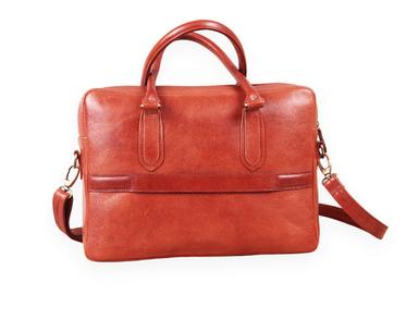 Tan Leather Laptop Briefcase Bag