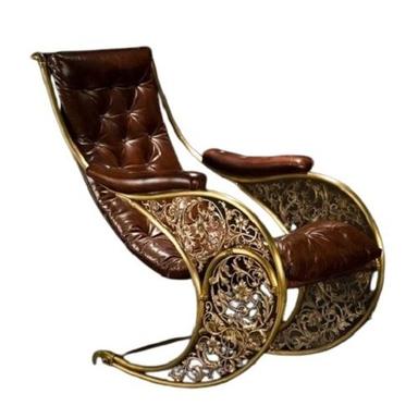 Steel and Brass Antique Rocking Chair