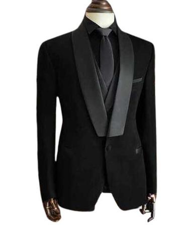 Long Sleeve Regular Fit Shawl Lapel Plain Readymade Mens Casual Tuxedo Coat