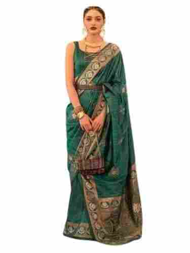 Indian Silk Teal Green Embellished Designer Saree