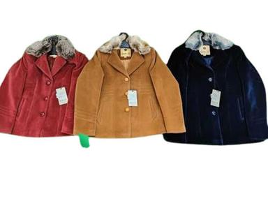 Daily Wear Regular Fit Button Closure Full Sleeve Notched Lapel Plain Extremely Warm Ladies Jackets