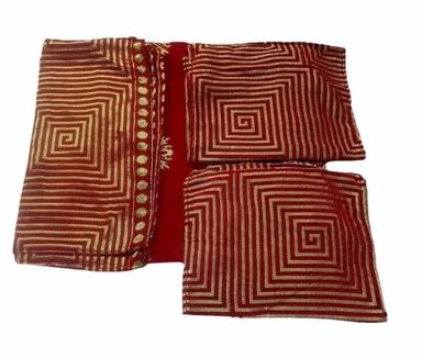 Red Chenille Double Bed Sheet Pillow Cover Set