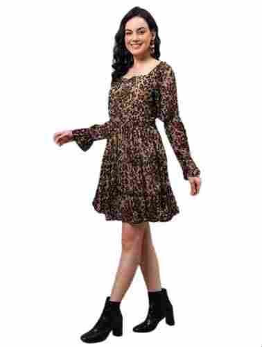 Viscose Georgette Tiger Print Dress