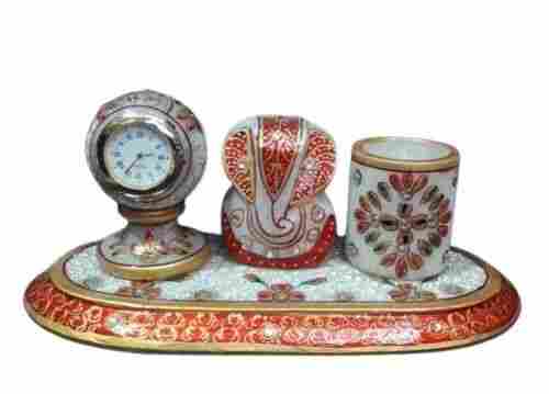 Marble Clock Cup And Ganesha Gift Set