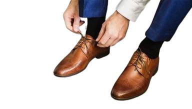 Brown Color Plain Pattern Mens Leather Formal Shoes 
