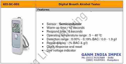 Digital Alcohol Breath Analyzer