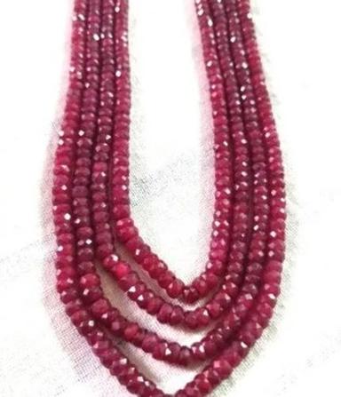 Red Color Plished Finish Round Ruby Dyed Beads
