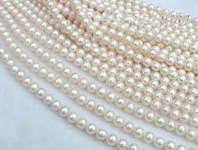 Natural White Round Freshwater Pearl Strands