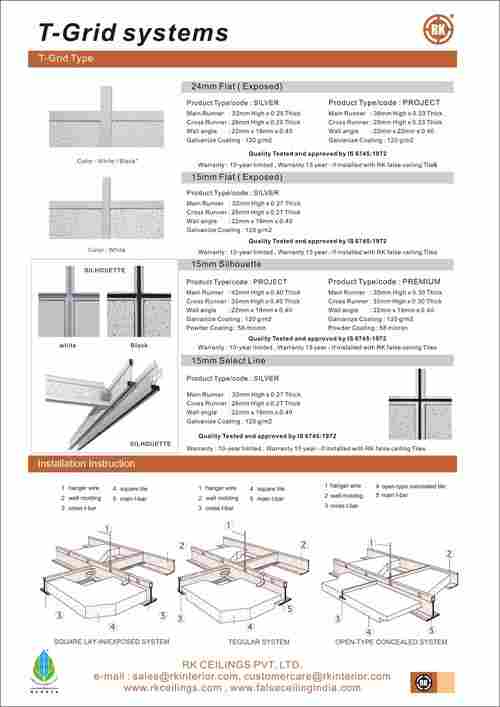 T-Section For Grid Ceilings