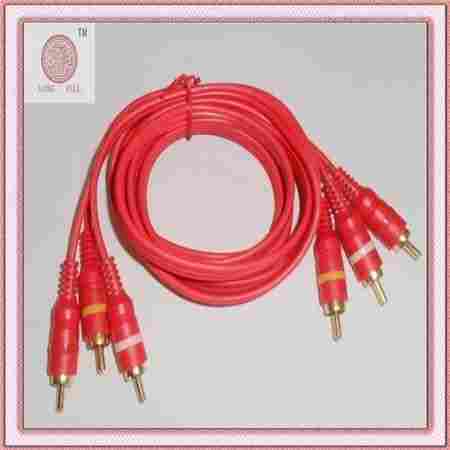 Pure Red Gold-plated AV Cables