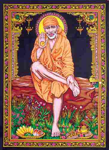 Shirdi Wale Saibaba Sai Baba Cotton Poster (Size: 30x40)