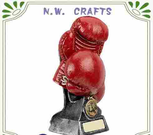 Red Boxing Trophy Sculpture