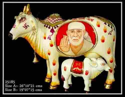 Sai Baba Painting On Cow
