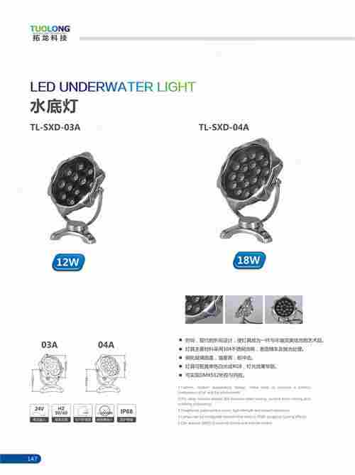High Power LED Underwater Light (18W)