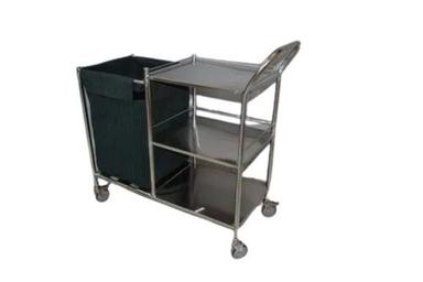 Stainless Steel Industrial Linen Trolley With Three Selves