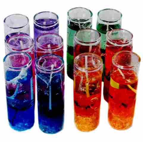 12 Piece Perfumed Gel Candles In Glass