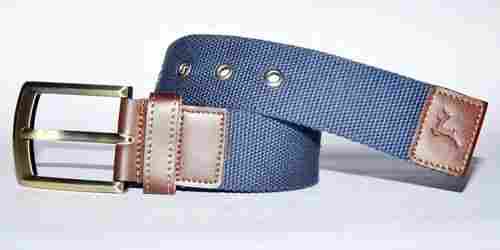 Casual Leather Belt with Cotton Strip
