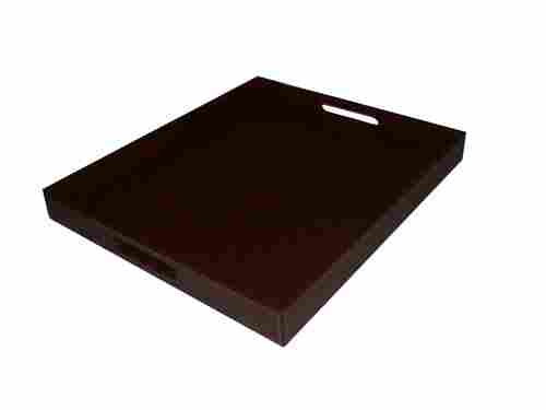 Textured Leatherette Service Tray with Handles