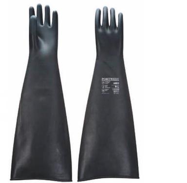 Sand Blasting Natural Rubber 600mm Hand Gloves with Gauntlet